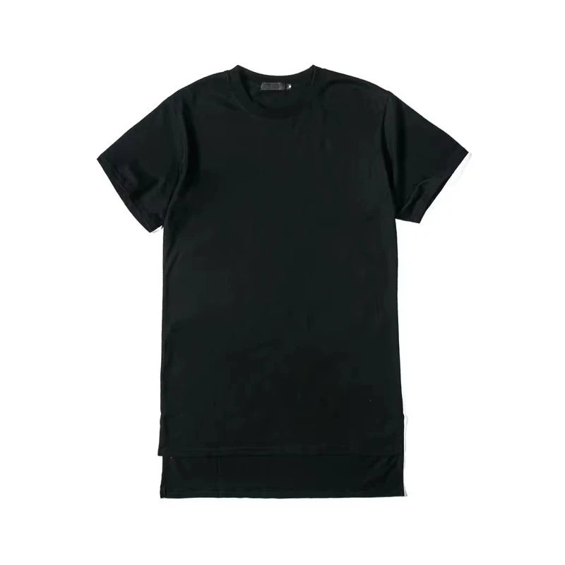 MRMT 2026 Brand New Front Short Back Long Side Slit Men's Tee Long Hem Short Sleeve T-shirt Man's T-shirt Tops For Male