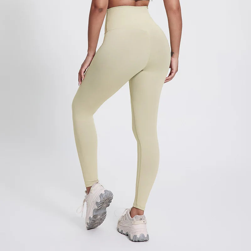 Solid Color Front Waist Cross High Waist Gym Yoga Leggings compression Fitness Sport Pants Athletic Comprehensive Training Jog