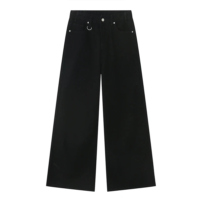 IEFB Men's Vintage Jeans Fashion Washed Street Casual Wide Leg Denim Pants Summer Distressed Loose Male Versatile Trousers 9C354