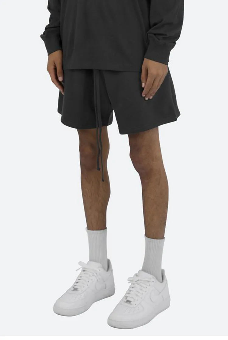 Men's Summer Casual Basketball Gym Workout Shorts Loose Fit Streetwear Drawstring Knitted Cotton Breathable Training Athletic‌