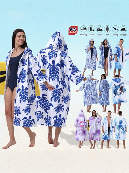 A Women's Solid Color Short-Sleeved Bathrobe, Suitable For Spring And Summer, Home Wear, Hotel Wear, Party Wear, Swimming Wear