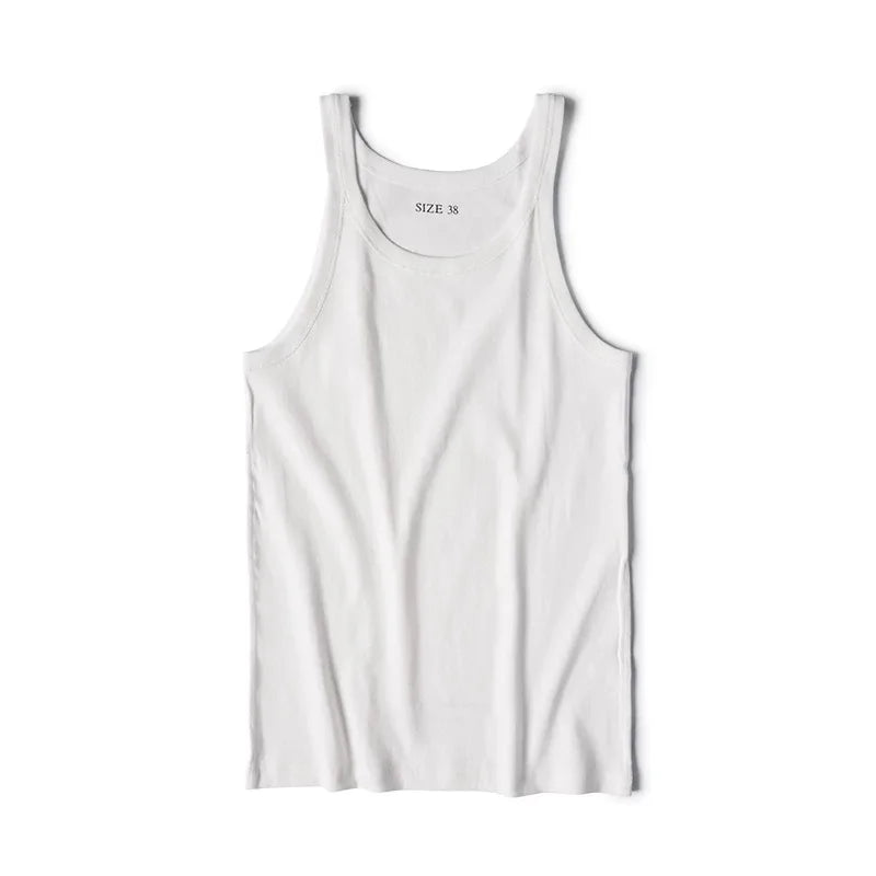 Bronson Old Fashion Thin Strap Tank Top Ribbed Cotton Sleeveless Undershirt Men