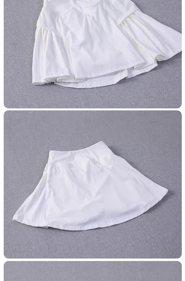 Pseudo two-piece running skirt for women