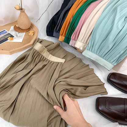 High Waist Pleated Skirt