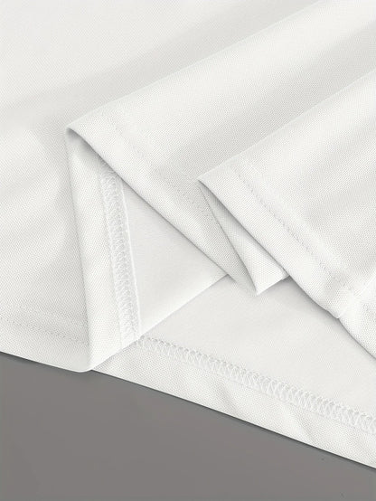 1pc Men's Summer Comfortable Casual Top, Fashionable Classic Simple Business Casual Button Polo Shirt  T Shirt for Men