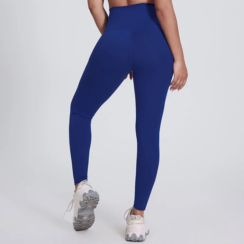 Solid Color Front Waist Cross High Waist Gym Yoga Leggings compression Fitness Sport Pants Athletic Comprehensive Training Jog