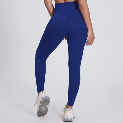 Solid Color Front Waist Cross High Waist Gym Yoga Leggings compression Fitness Sport Pants Athletic Comprehensive Training Jog