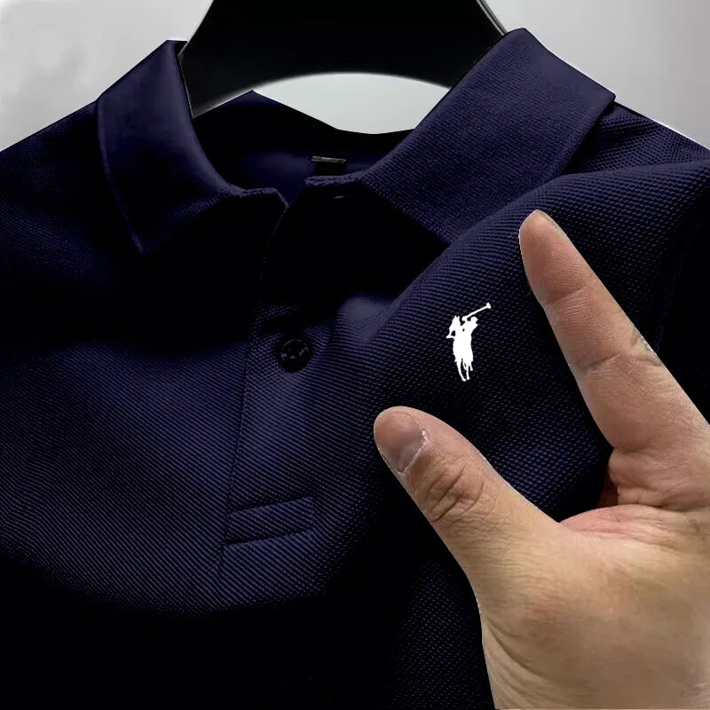 new style High end luxury brand fashion short sleeved high-end printed polo shirt summer new men's lapel T-shirt men's clothing