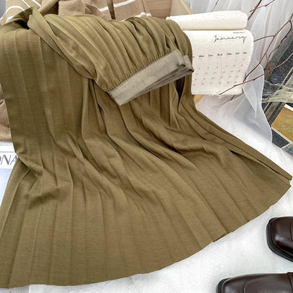 High Waist Pleated Skirt