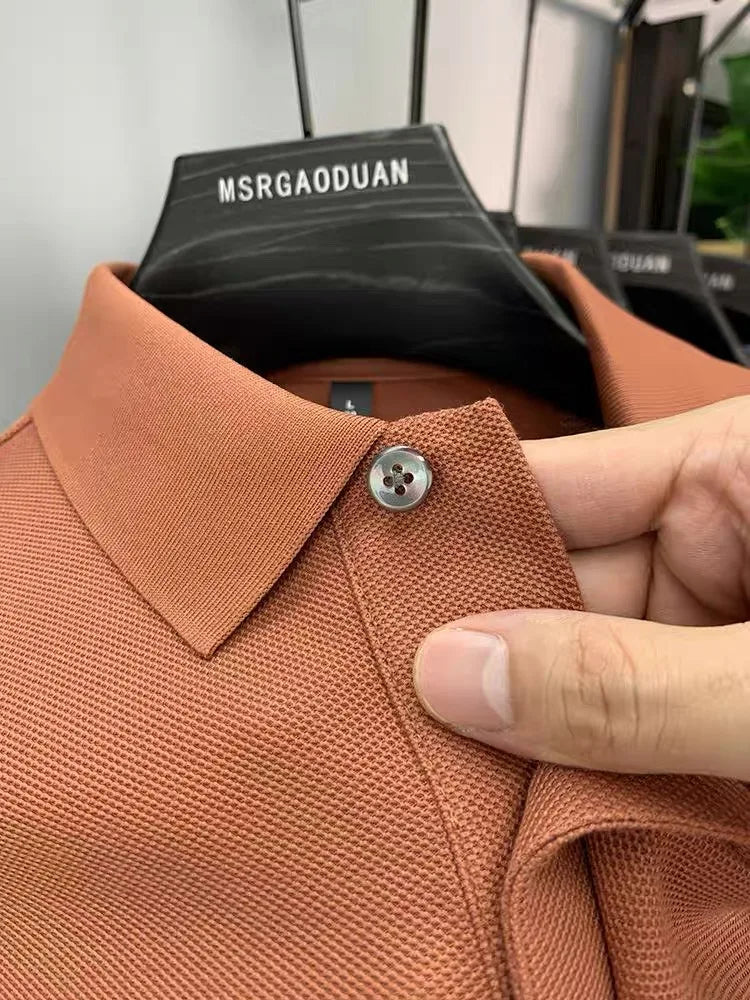 100% pure cotton new men's short sleeved polo shirt summer fashion original high-end brand bear embroidery golf casual T-shirt