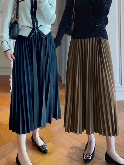 High Waist Pleated Skirt