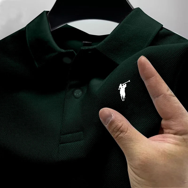 new style High end luxury brand fashion short sleeved high-end printed polo shirt summer new men's lapel T-shirt men's clothing