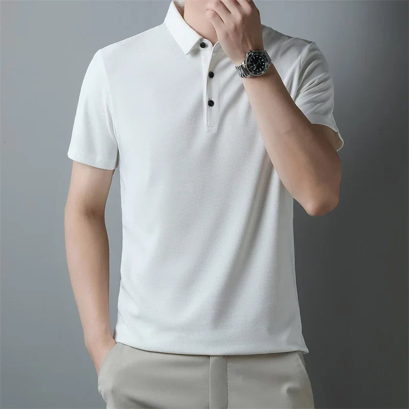 Men's Classic Collar Short Sleeve Polo Shirt Casual Breathable Summer Daily Office Fashion Men's Tee 2026