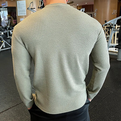 Men's Waffle Knit Shirt, Slim Fit Thermal Wear, Long Sleeve Base Layer