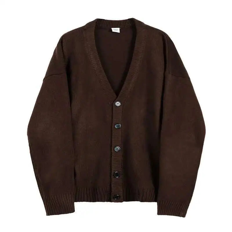 IEFB Men's Wear Knitted Sweater Loose V-neck Single-breasted Solid Color Knitting Cardigan Coat 2026 Spring New Trendy 9Y3266