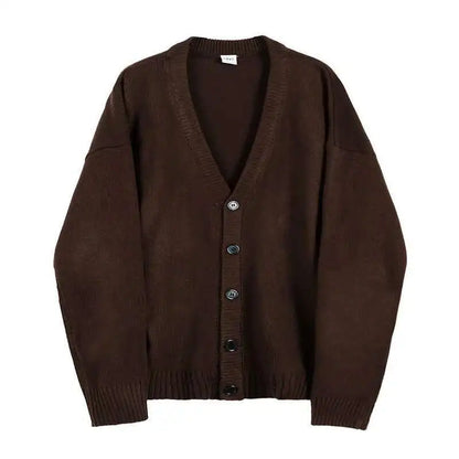 IEFB Men's Wear Knitted Sweater Loose V-neck Single-breasted Solid Color Knitting Cardigan Coat 2026 Spring New Trendy 9Y3266