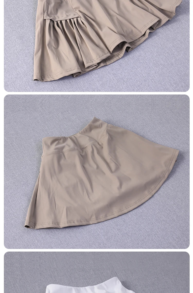 Pseudo two-piece running skirt for women