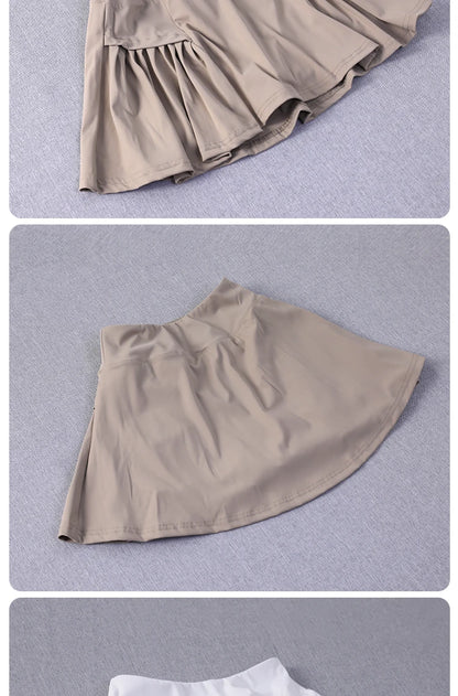 Pseudo two-piece running skirt for women