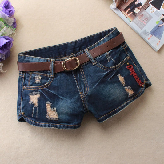 Women Y2k Vintage Straight Leg Jeans Shorts Fashion Casual Low Waist Wide Leg Loose Ripped Jeans Shorts Sexy Pants For Women
