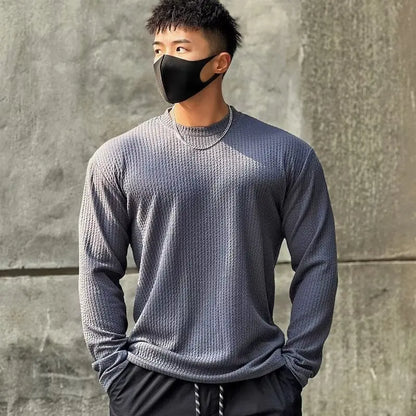 Men's Waffle Knit Shirt, Slim Fit Thermal Wear, Long Sleeve Base Layer