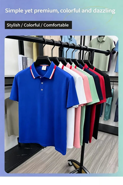 Luxury and fashionable men clothing brand exquisite embroidery simple and breathable polo shirt casual short top for summer 2026
