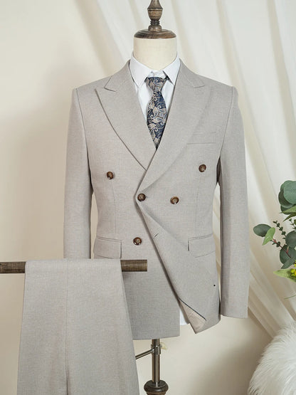 ST Cassy  2-piece set (jacket + pants) double-breasted Man Suit blue Modern Wedding Suits for Men slim fit Business office suit