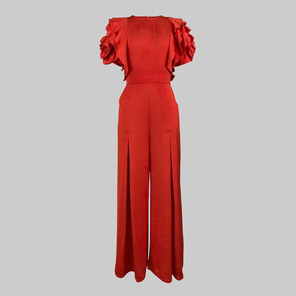 Red Romper Jumpsuit Woman
