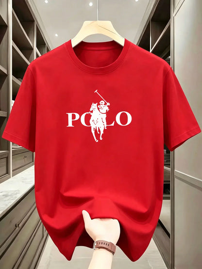 Men's Summer Simple and Fashionable Casual Business Short Sleeved T-shirt Round Neck Solid Color Sports Quick Drying Top