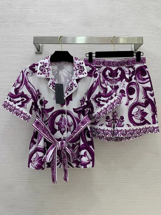 High-grade porcelain printed suit
