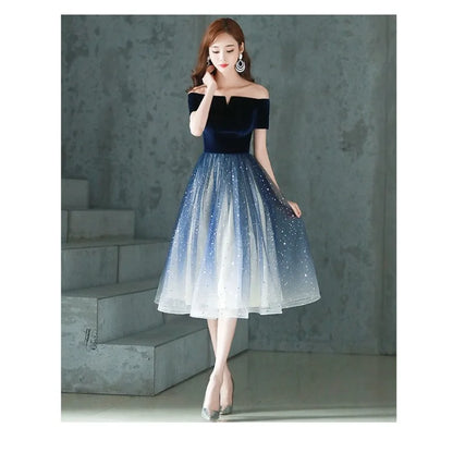 2026 Summer Women's New High Quality Luxury Black Glitter Host Performance One Shoulder Banquet Slimming Evening Dress