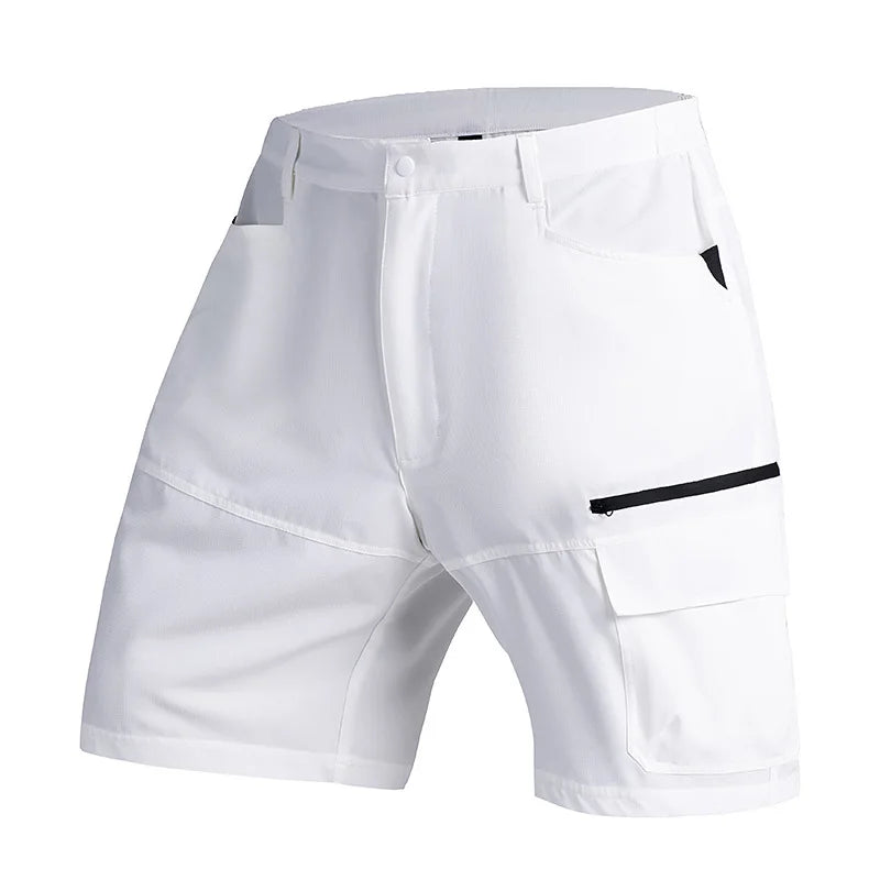 2026 New 5 Zipper Pockets Summer Quick Dry Cargo Shorts Mens Fishing Shorts Stretch Outdoor Hiking Nylon Work Shorts Lightweight