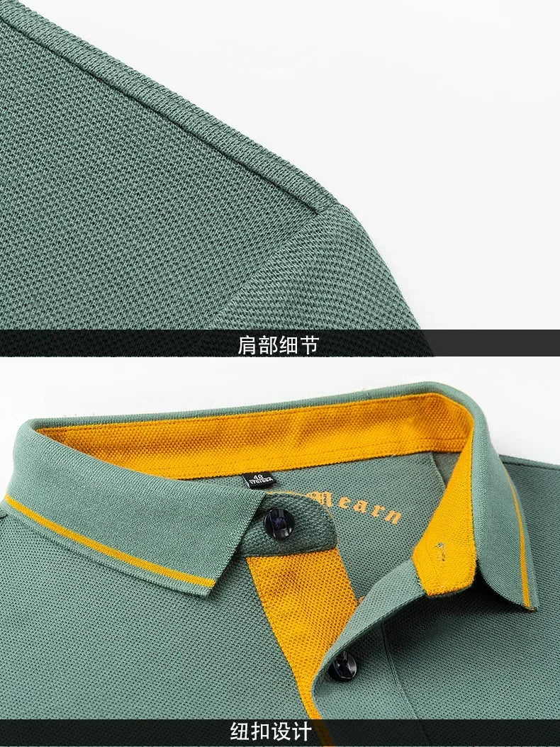 2024 High Quality Men's Cotton Embroidered Polo Shirt Summer New High-end Business Casual Lapel Short Sleeve T-shirt