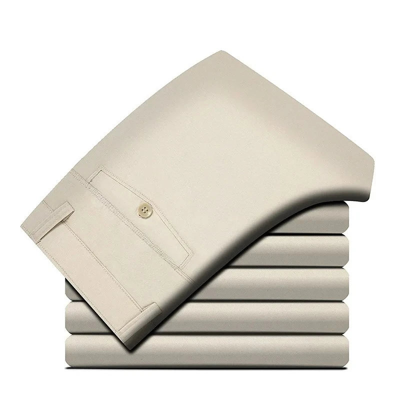 100 Cotton Men's Casual Pant Straight Cut Chino Trouser Male Formal Dress Office Work Golf Wear Summer Classic Business Khaki 40