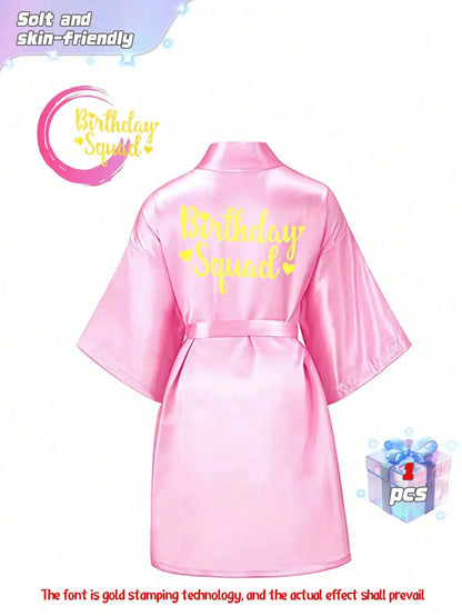 A Women's Solid Color Short-Sleeved Bathrobe, Suitable For Spring And Summer, Home Wear, Hotel Wear, Party Wear, Swimming Wear