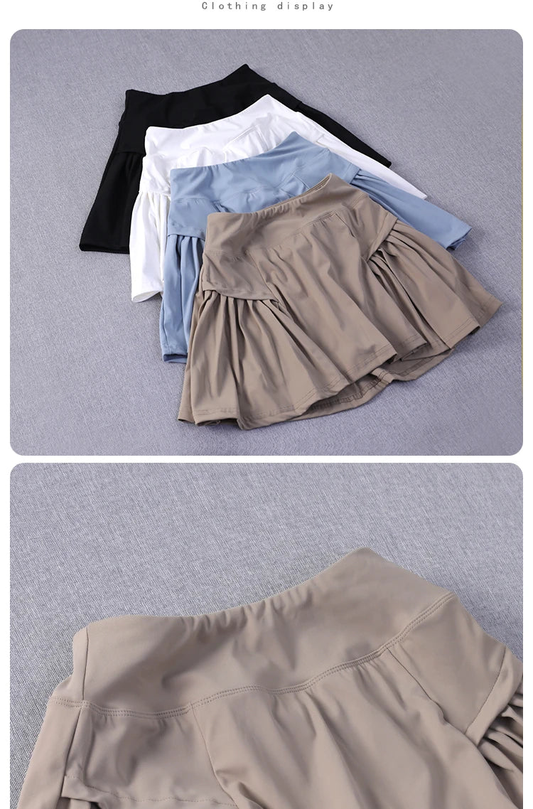 Pseudo two-piece running skirt for women