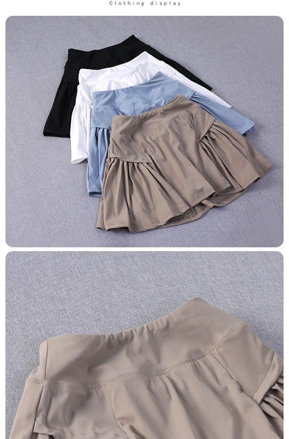Pseudo two-piece running skirt for women