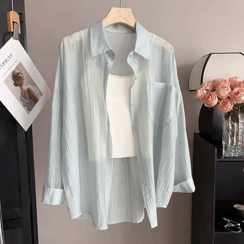 Chiffon  Breathable Slimming Shirt