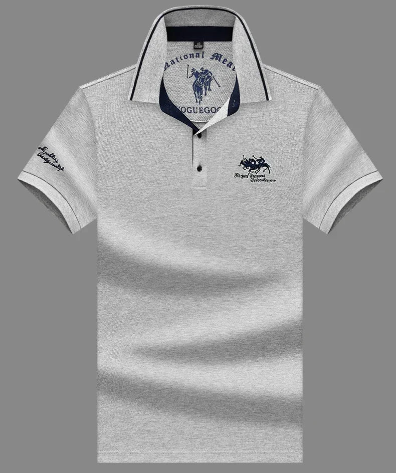 2024 High Quality Men's Cotton Embroidered Polo Shirt Summer New High-end Business Casual Lapel Short Sleeve T-shirt