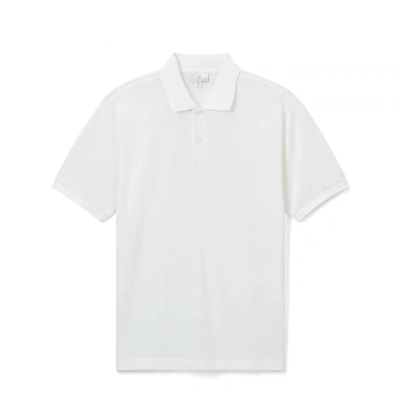 2026 Summer Men Lapel Polo T-shirt Soft Cotton Animal Embroidery Slim Fit Daily Office Casual Short Sleeve Tops