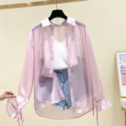 Summer Thin Loose Button-Up Shirt
