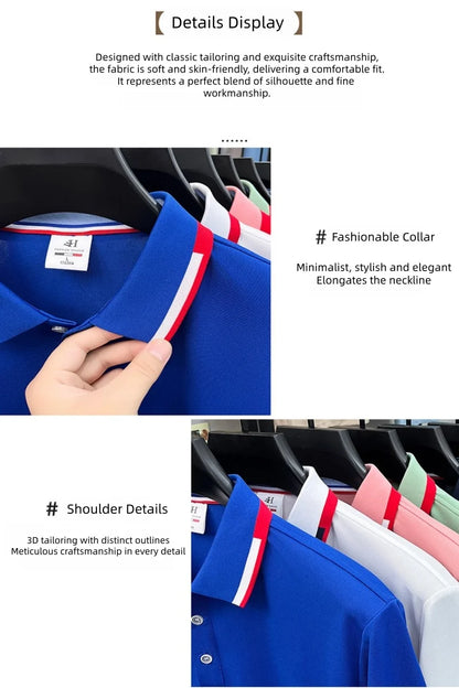 Luxury and fashionable men clothing brand exquisite embroidery simple and breathable polo shirt casual short top for summer 2026