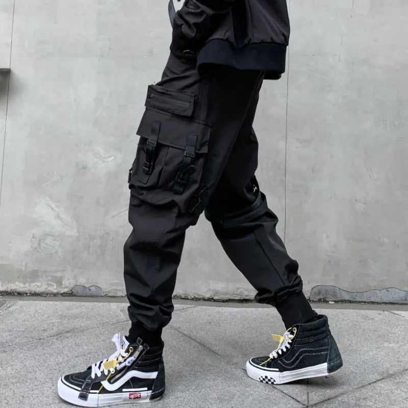 Paratrooper Tactical Techwear Pants Men's Multi Pockets Punk Hip Hop Cargo Pants High Street Functional Casual Joggers
