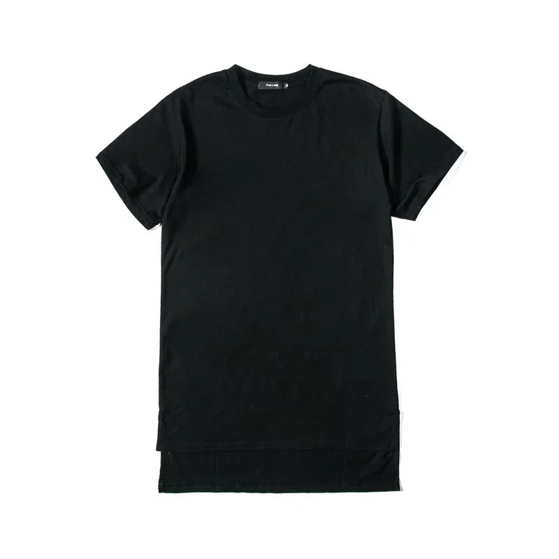 MRMT 2026 Brand New Front Short Back Long Side Slit Men's Tee Long Hem Short Sleeve T-shirt Man's T-shirt Tops For Male