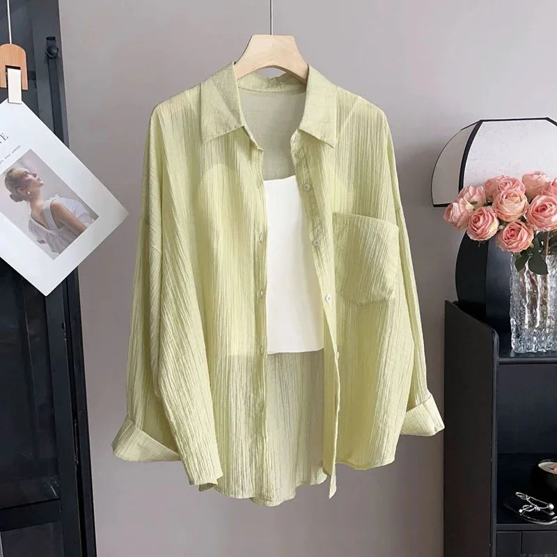 Chiffon  Breathable Slimming Shirt