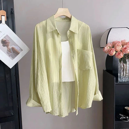 Chiffon  Breathable Slimming Shirt