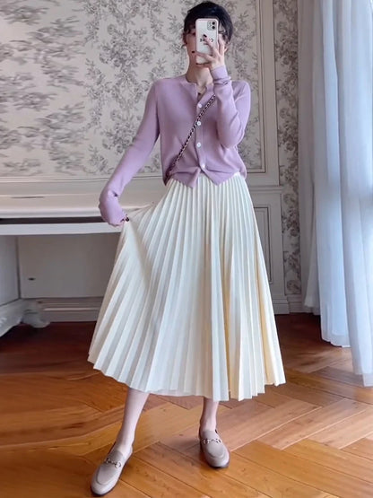 High Waist Pleated Skirt