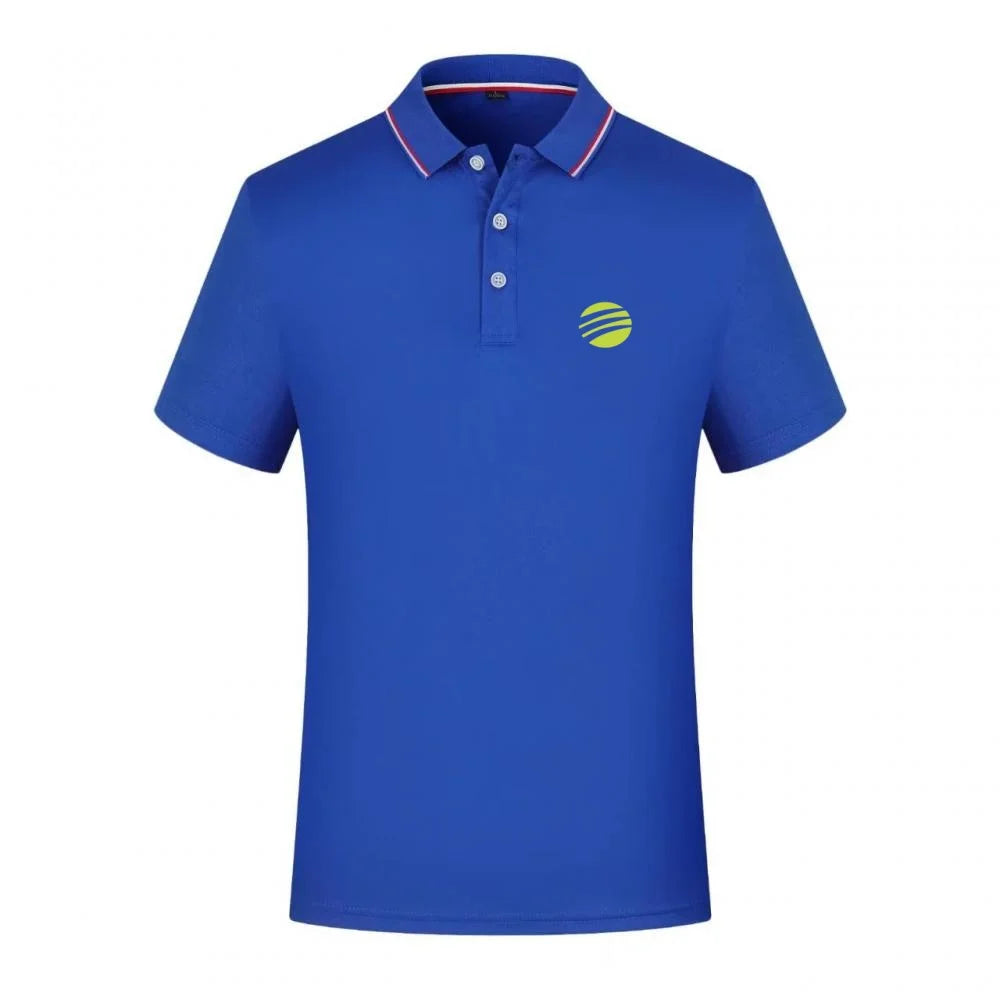 Men's Tennis Ball Print Polo Shirt Striped Collar Short Sleeve Summer Casual Breathable Quick Dry Tops For Daily Wear Sports