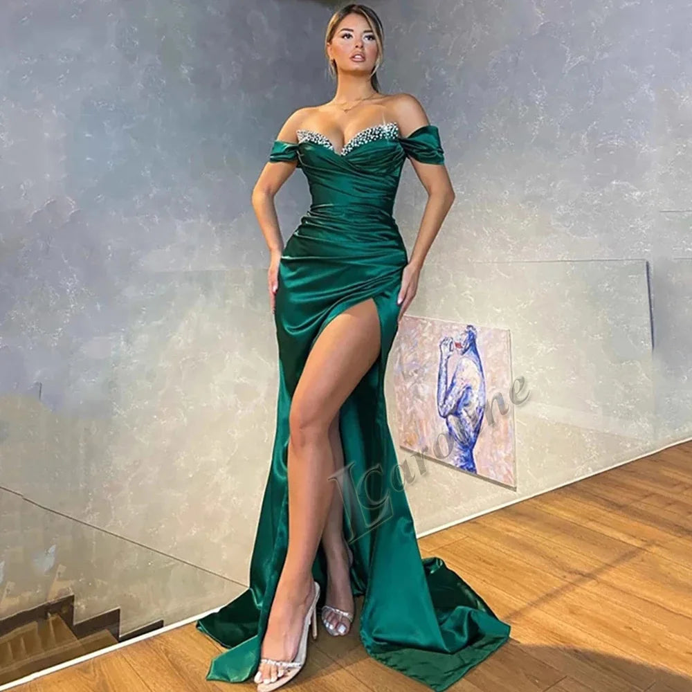 Caroline Luxurious Mermaid Celebrity Dresses For Women Rhinestones Lace Appliques Corset Dubai Robes De Soiree Customized
