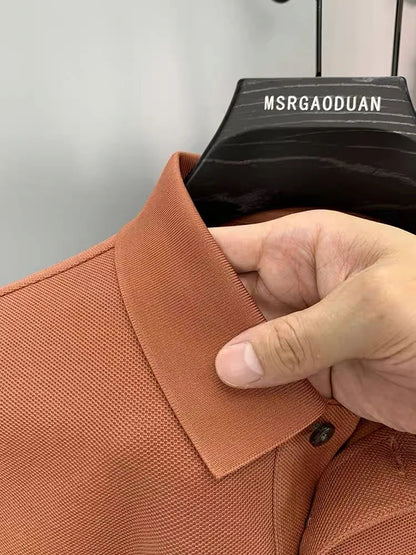 100% pure cotton new men's short sleeved polo shirt summer fashion original high-end brand bear embroidery golf casual T-shirt