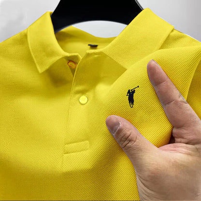 new style High end luxury brand fashion short sleeved high-end printed polo shirt summer new men's lapel T-shirt men's clothing